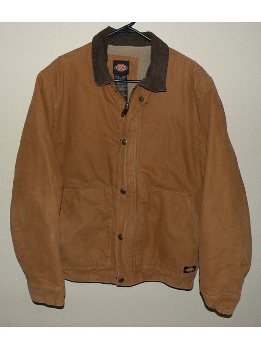 Dickies Detroit Style Men’s Large Sherpa Lined Canvas Work Chore Jacket Brown